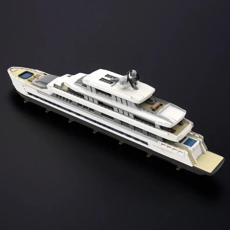 16189pcs MOC Large Luxury Yacht WHITE Version Boated Model Toy Building Blocks Assemble DIY Idea Education Festival Gift