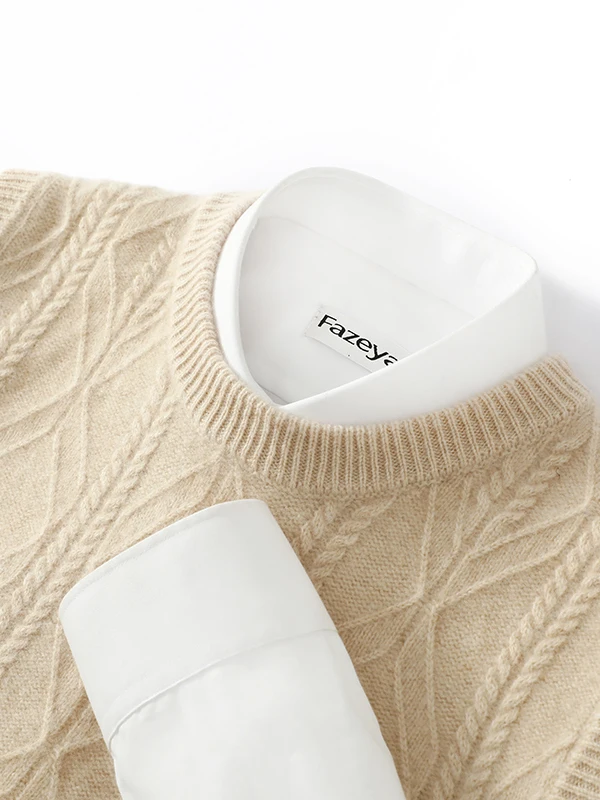 

Autumn Winter Men's Pure Wool Cashmere Knitted Thickened Loose Fit round Neck Vest Warm Breathable Casual Style Fashion Trend