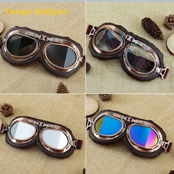 Lunettes de moto rétro vintage, lunettes classiques pour cyclisme, pilote, Steampunk RL, casque de vélo en cuivre, 2024, UV400, 100%