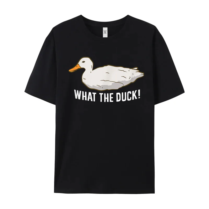 Mens Newest Slogan Tees Crew Neck Mother Day Combed cotton T Shirts Normal Short Sleeve What The Duck Funny Rubber T-shirts