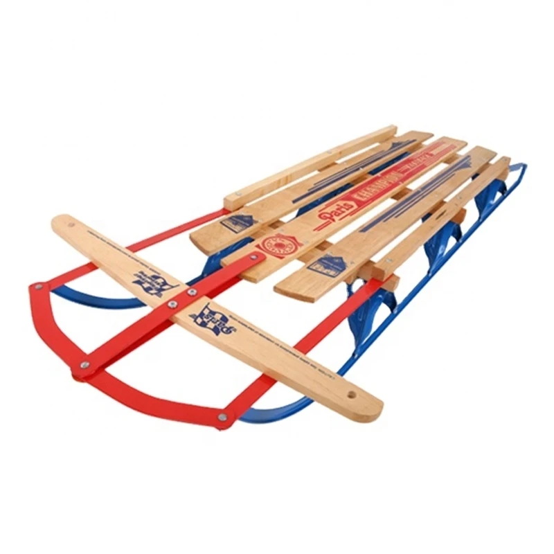 

Factory Direct Wholesale Custom Snow Sledge Adult and Children Steel Metal Rail Runner Wood Sled