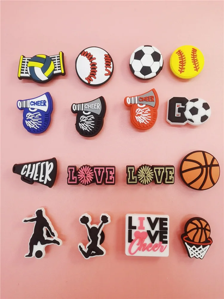 

Funny Football Sports Shoe Charms Women Garden Shoes Decoration PVC Buckle Décor Diy Clog Accessories Fit Bracelet Kids Gifts