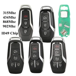 jingyuqin 315/433/868/902Mhz ID49 Smart Remote Key for Ford Mondeo Explorer Mustang Focus Fusion S-Max Galaxy Car KeylessGo