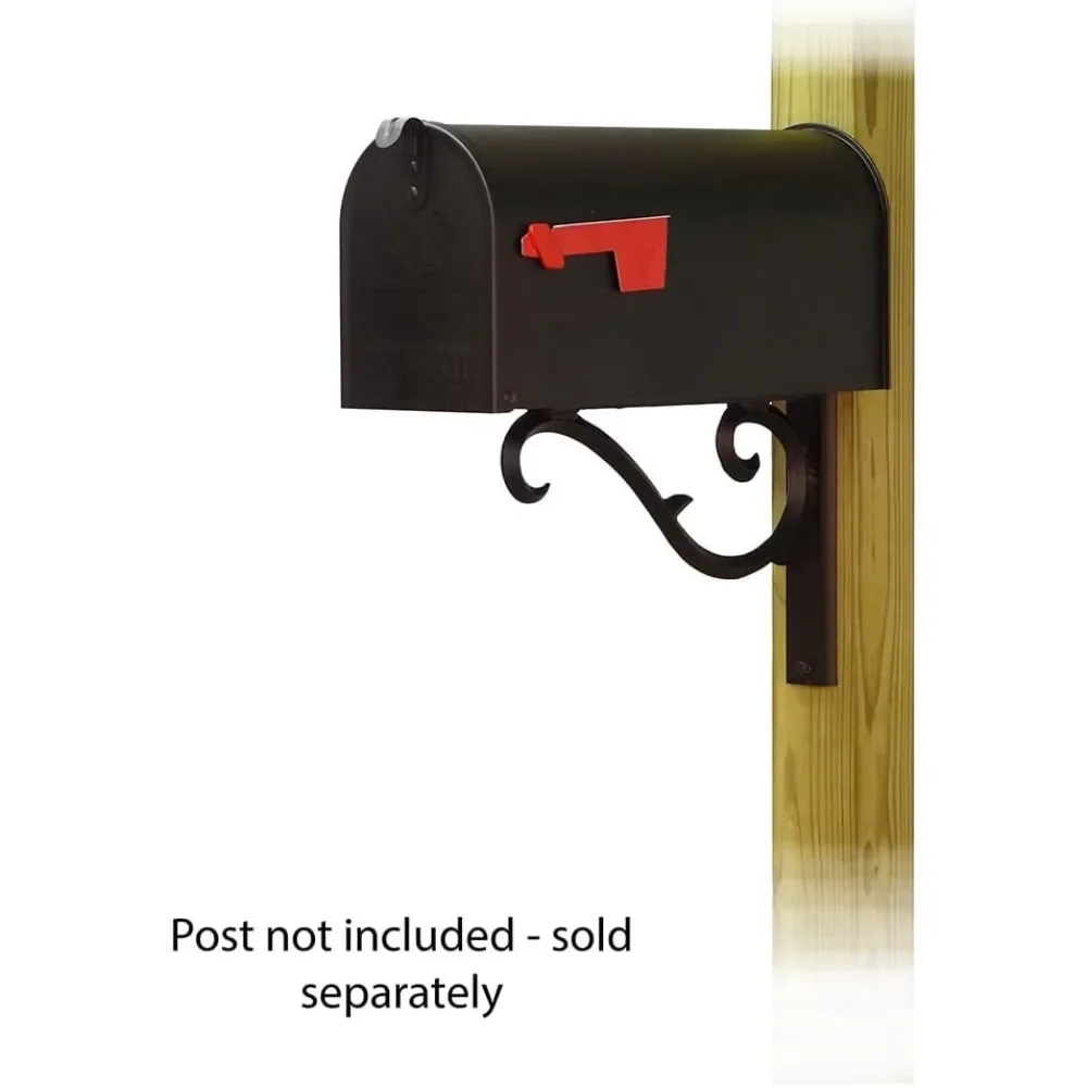 

Special Lite Standard Steel Curbside Mailbox with Sorrento Front Single Mailbox Mounting Bracket - TC-SOR-FS-1018-BLK