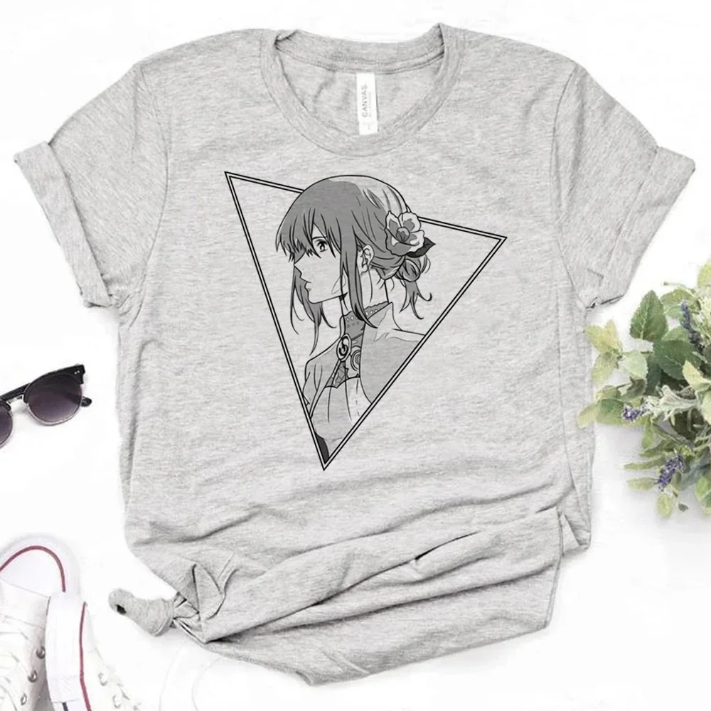 Violet Evergarden t-shirts women Y2K summer designer Tee girl 2000s clothes