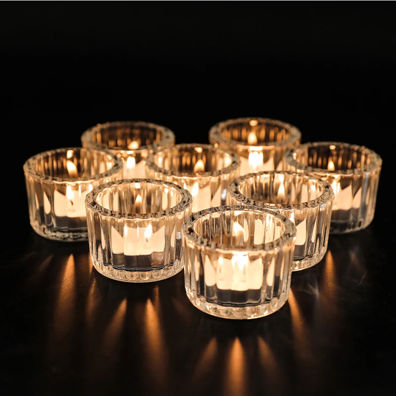10pcs Clear Tealight Candle Holder,Glass Votive Candle Holders Candle Holders for Wedding Table Centerpiece, Home Decoration