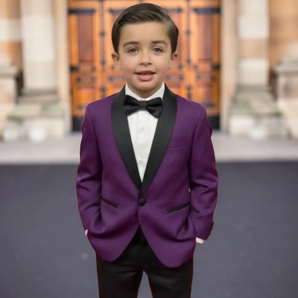

Prom Boy Suits 2 Pieces Wedding Kids Suit Wedding Formal Tuxedo Birthday Party Wear Comfortable Child Suit Set Custom Suit