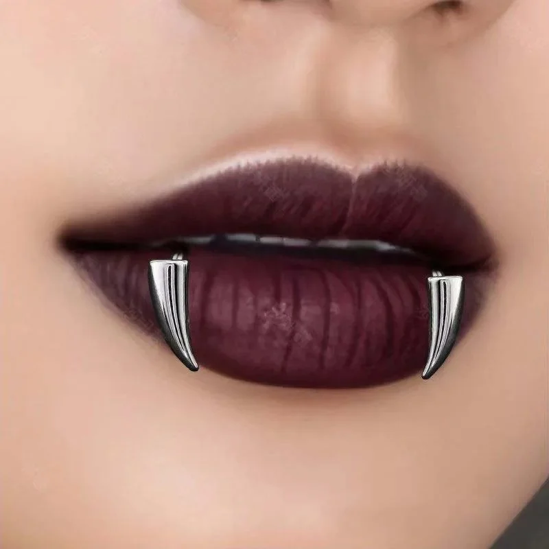 Edelstahl Lippenring verstellbar Gothic Lippenclip Nicht Piercing Lippenclip Punk für Modeaccessoires Männer Modeshows