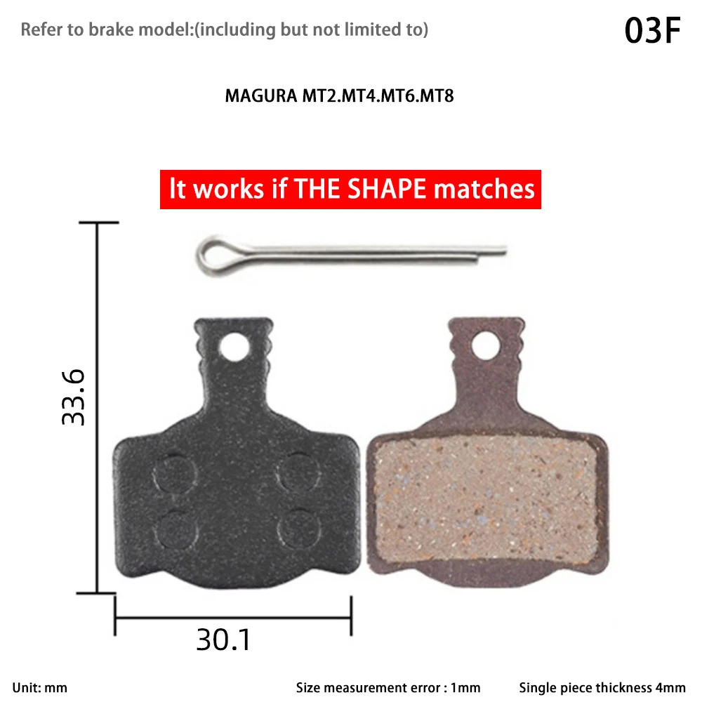 MOTSUV 2 Pairs Bicycle Disc Brake Pads for Magura MT2 MT4 MT6 MT8, Resin/Ceramic/Blue Multi Copper/CopperBase