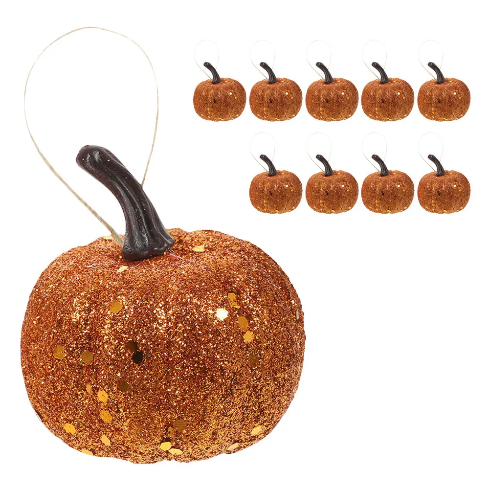 

10pcs Artificial Pumpkin Decor Foam Halloween Decor Pumpkins for Halloween Fall Harvest Thanksgiving Party Table Hanging