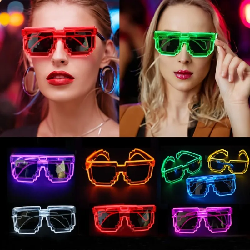 

LED Glowing Glasses Clear Frame for Club Concert EDM Party Toy Flashy Cool Nightlife Accessories Party Stickers & Labels
