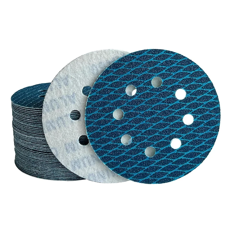 Sander Sandpaper 5 Inch 8 Hole Sanding Disc Hook and Loop Pads Sand Paper for Wood Metal Blue Aluminum Oxide Anti Blocking Discs