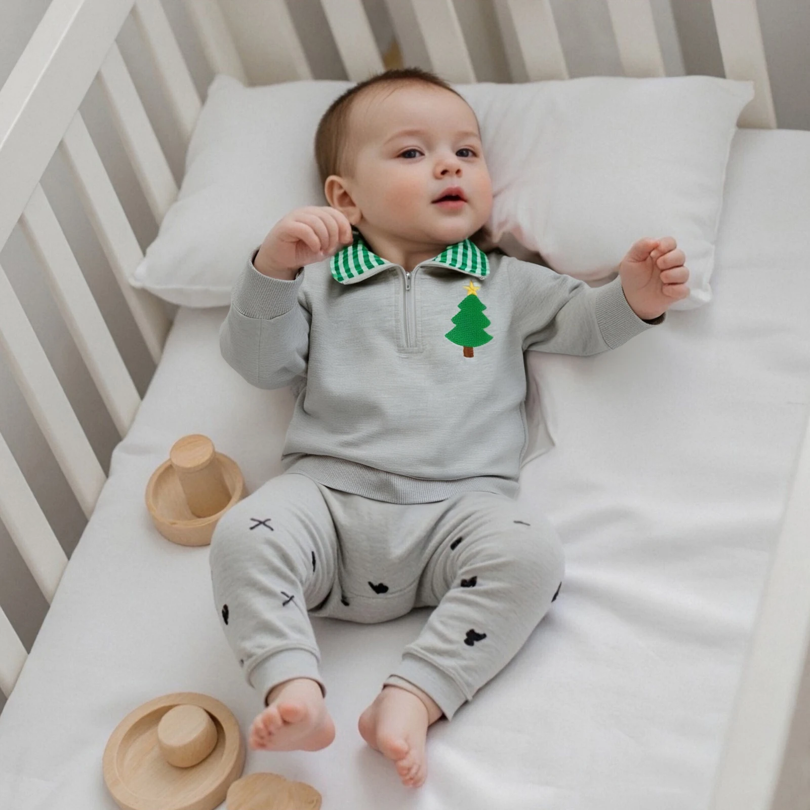 

Toddler Boys Sweatshirts Christmas Clothes Christmas Tree Embroidered Long Sleeve Baby Pullovers Fall Tops