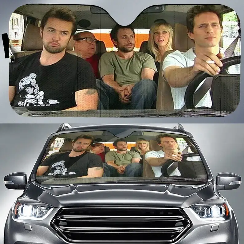 

It's Always Sunny In Philadelphia Car Auto Sun Shade, The Gang Hits the Road auto Accessories, Car Sun Shade, Car Sun Shade,