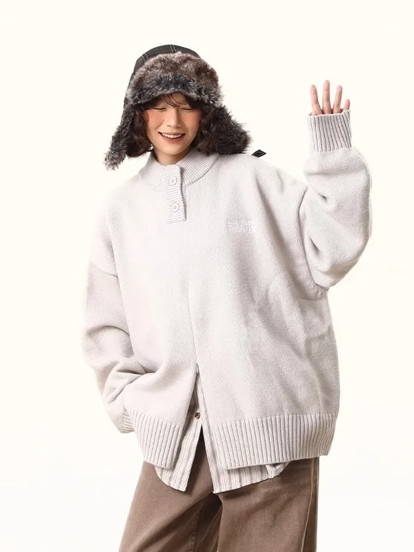 

Мягкий повседневный мужской вязаный свитер на молнии, осенне-зимний, новый, удобный, в стиле ретро, из смесового полиэстера