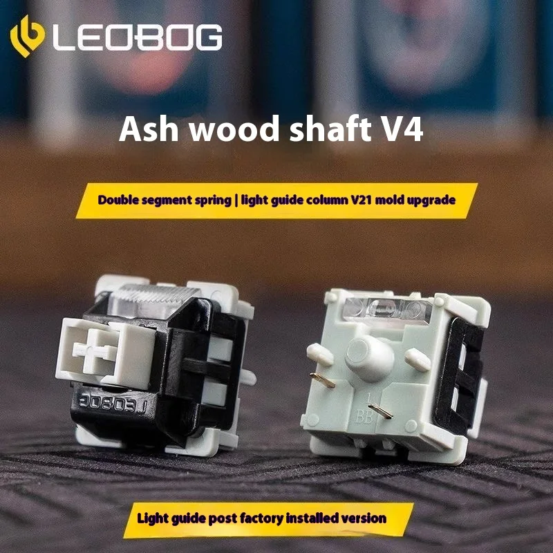 LEOBOG GrayWood V4 sakelar Linear POM sakelar HIFI untuk KIT Keyboard mekanik kustom 5Pin dengan kolom panduan cahaya DIY