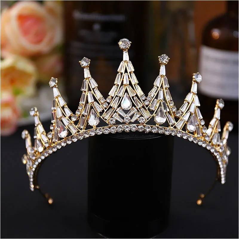 

Wedding Crown For Bride Headpiece Baroque Tiara Crowns Fashion Princess Rhinestone Hair Accessories Headdress Novia