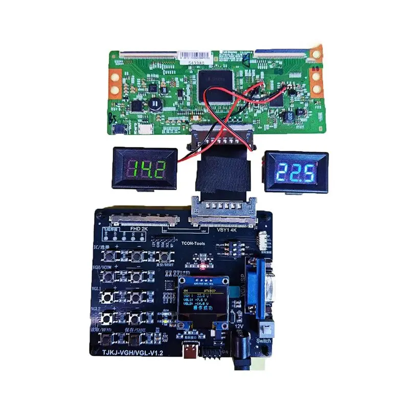 บอร์ดควบคุมแรงดันไฟฟ้า BAAR-Tcon Vgh Vgl Vcom พร้อมโปรแกรมเมอร์ แหล่งจ่ายไฟ DC ปลั๊กแบบ US ออลอินวัน เมนบอร์ด