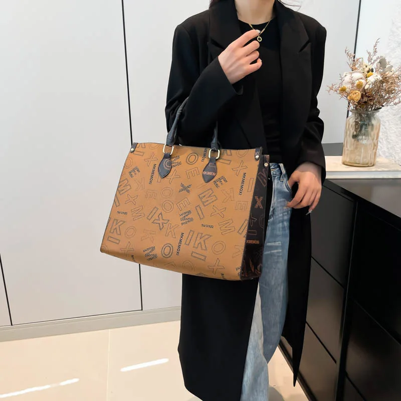 

2025 New Large Tote Bag for Women, Spacious Monogram Shoulder Bag, Versatile Crossbody Purse for Commuter​​