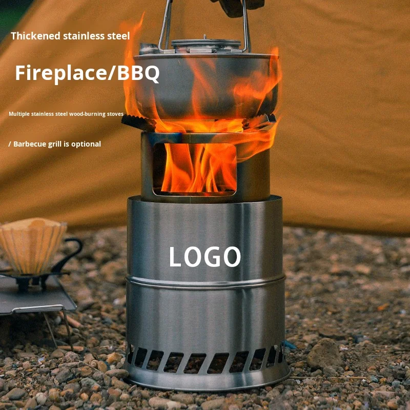 Outdoor Firewood Stove Camping Portable Detachable Charcoal Fire Pit Multi-person Barbecue Campsite Tent Grill Wholesale