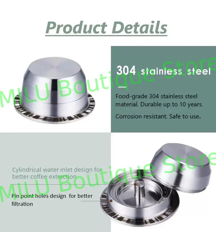 مناسبة لملحقات آلة إعادة تدوير كبسولة القهوة من الفولاذ المقاوم للصدأ NESPRESSO Nestlé Vertuo Nespresso