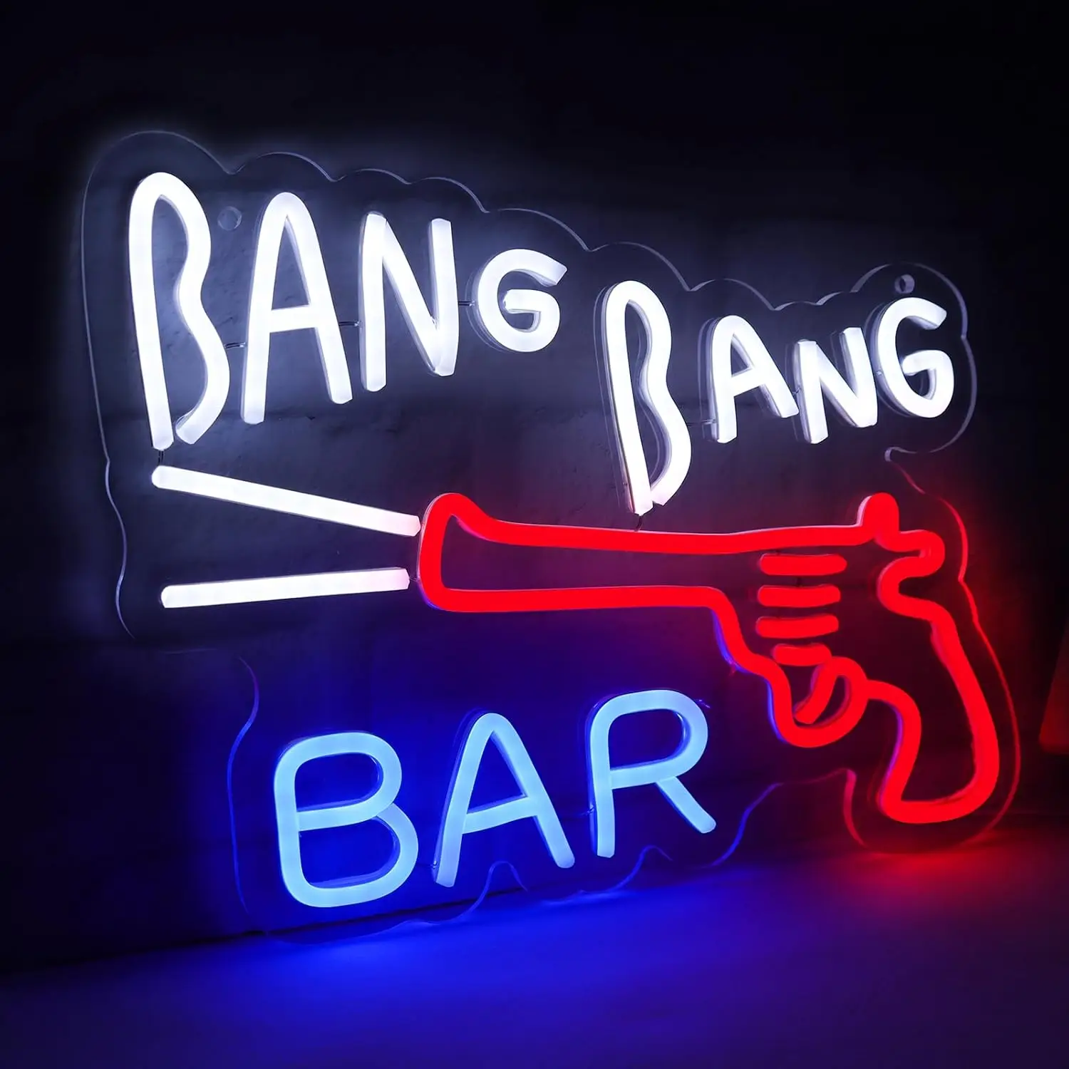 

Неоновая вывеска BANG BANG BAR, светодиодная подсветка 5В USB, для бара, ресторана, игровой комнаты, спальни, декор, персонализированный подарок