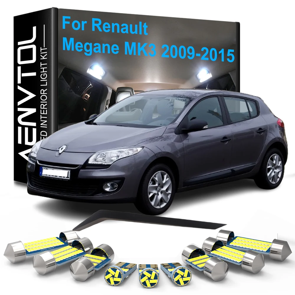 16pcs Car LED Interior Lights Kit Canbus For Renault Megane 3 III MK3 Estate Hatchback Grandtour Coupe 2009-2015 Dome Trunk Door