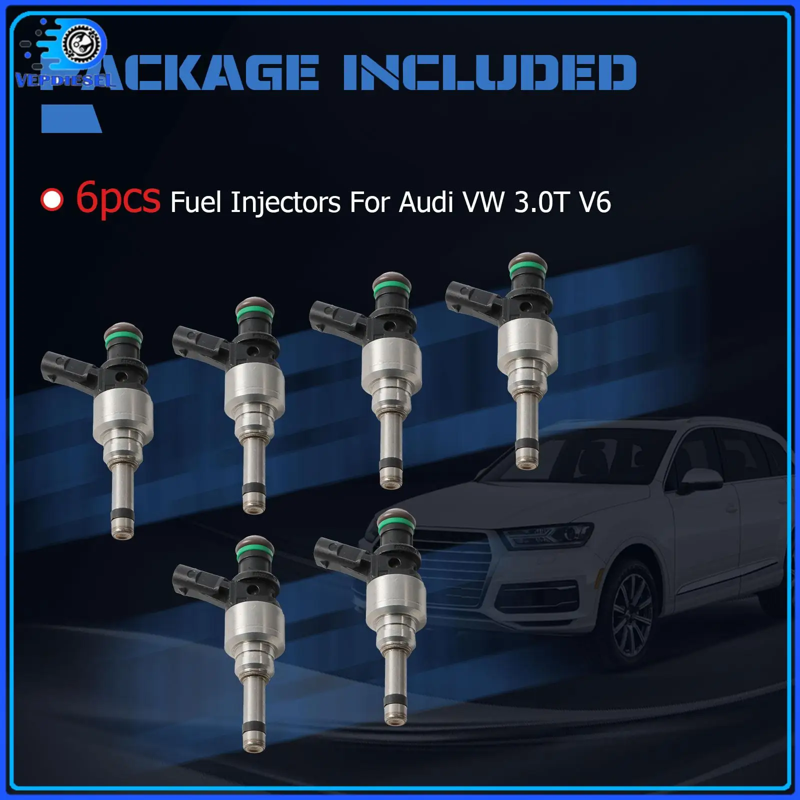 6pcs New Fuel Injectors 06E906036AC 06E906036P For 2009-2016 Audi A4 A5 A6 A8 Q5 Q7 VW Touareg 3.0T V6 06E906036AL 06E906036AJ