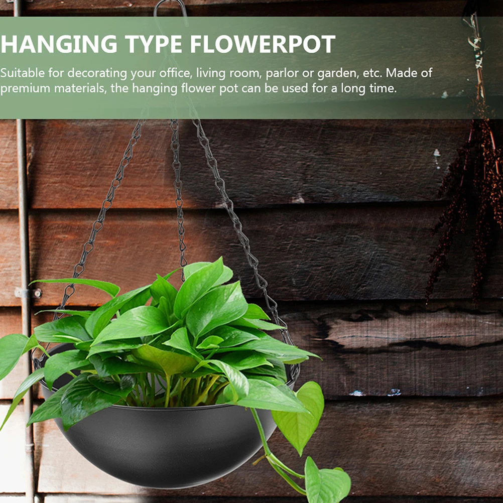 2 قطعة وعاء نبات معلق الحديد ريفي نمط شرفة جدار معلق اناء للزهور في الهواء الطلق داخلي حديقة زارع الزخرفية #5