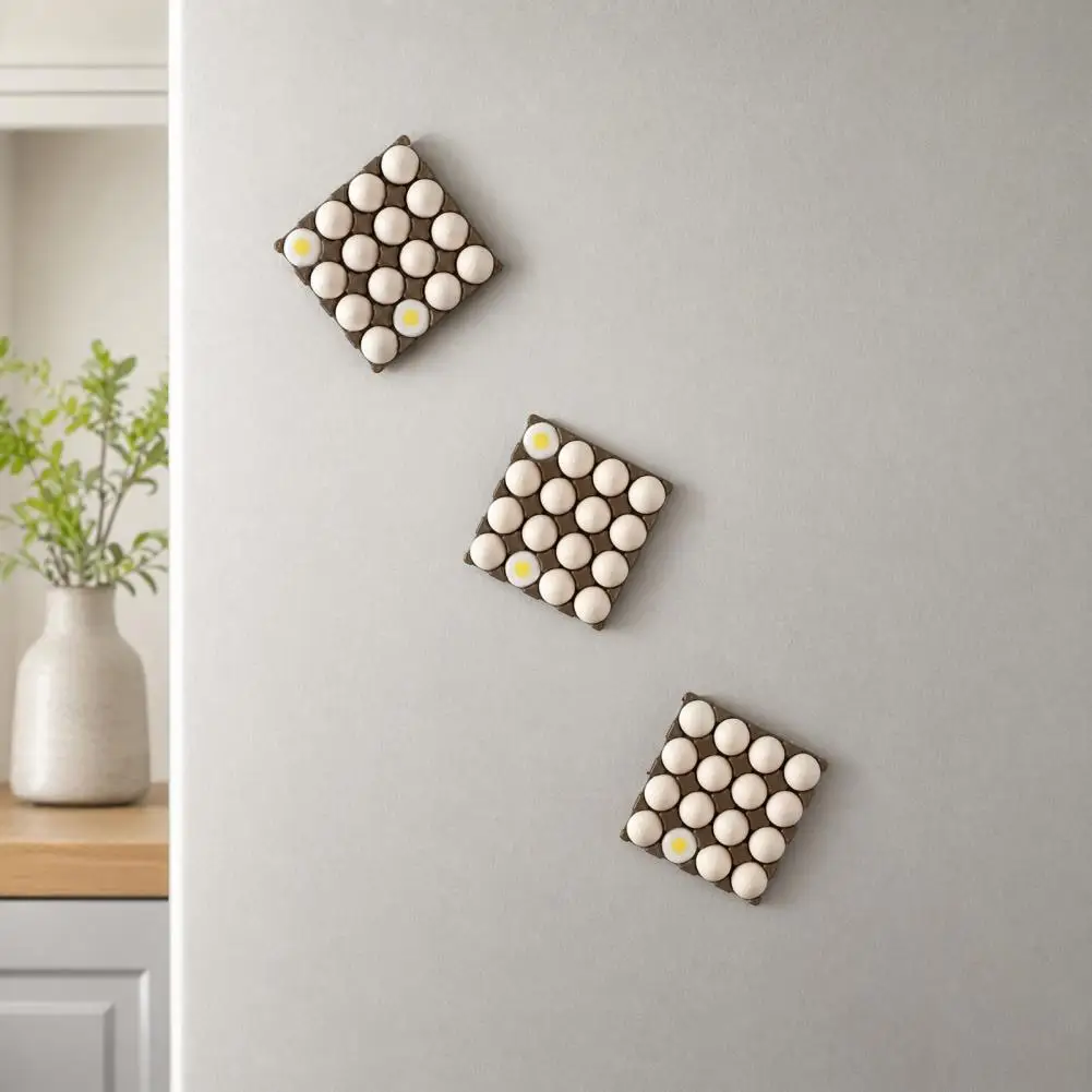 Decorative Fridge Magnets Waterproof Refrigerator Magnets 3d Miniature Food Refrigerator Magnets Decorative Egg for Whiteboard