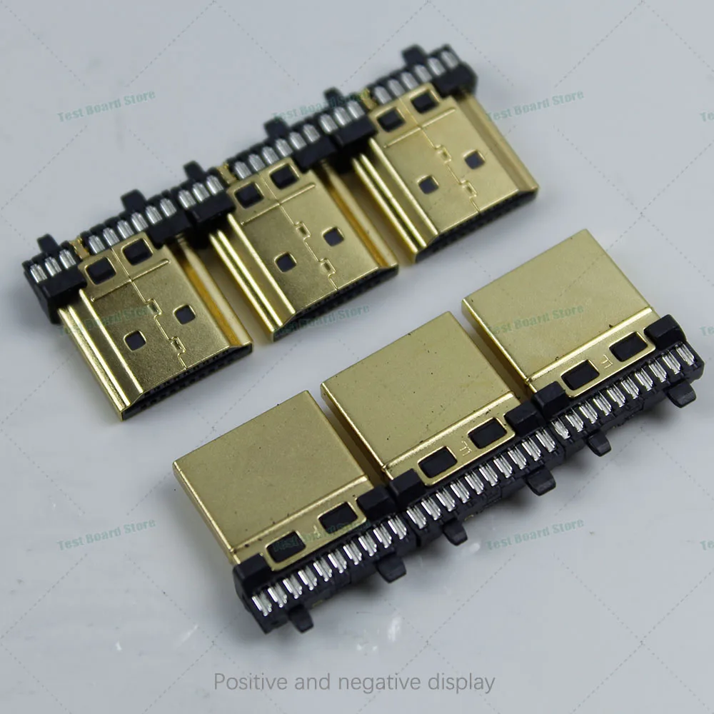 1Zestaw pozłacanych lutowanych męskich złączy terminala HDMI z plastikową obudową Zestaw naprawczy złącza lutowniczego HDMI HDMI — zdjęcie 3