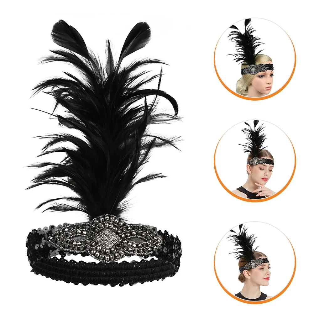 1920s عقال أنيقة خمر هيربيسي حجم واحد يناسب الجميع حفلة عيد الميلاد السنة الجديدة تأثيري 20s اكسسوارات للشعر #4