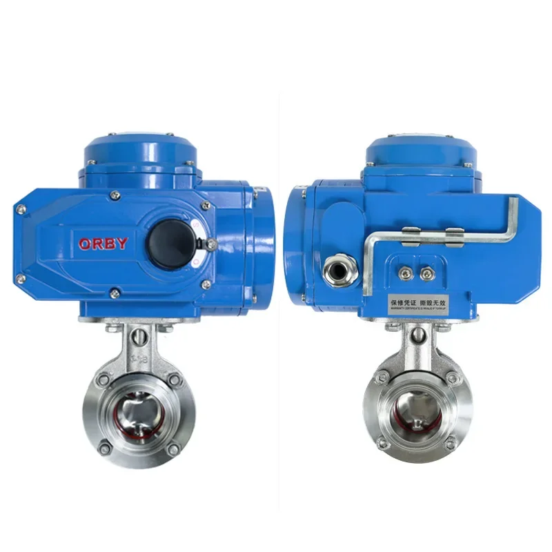 IP67 Tri Clamp Connection Food Grade SS304 Stainless Steel 12v Dc Electric Actuator Sanitary Butterfly Valve