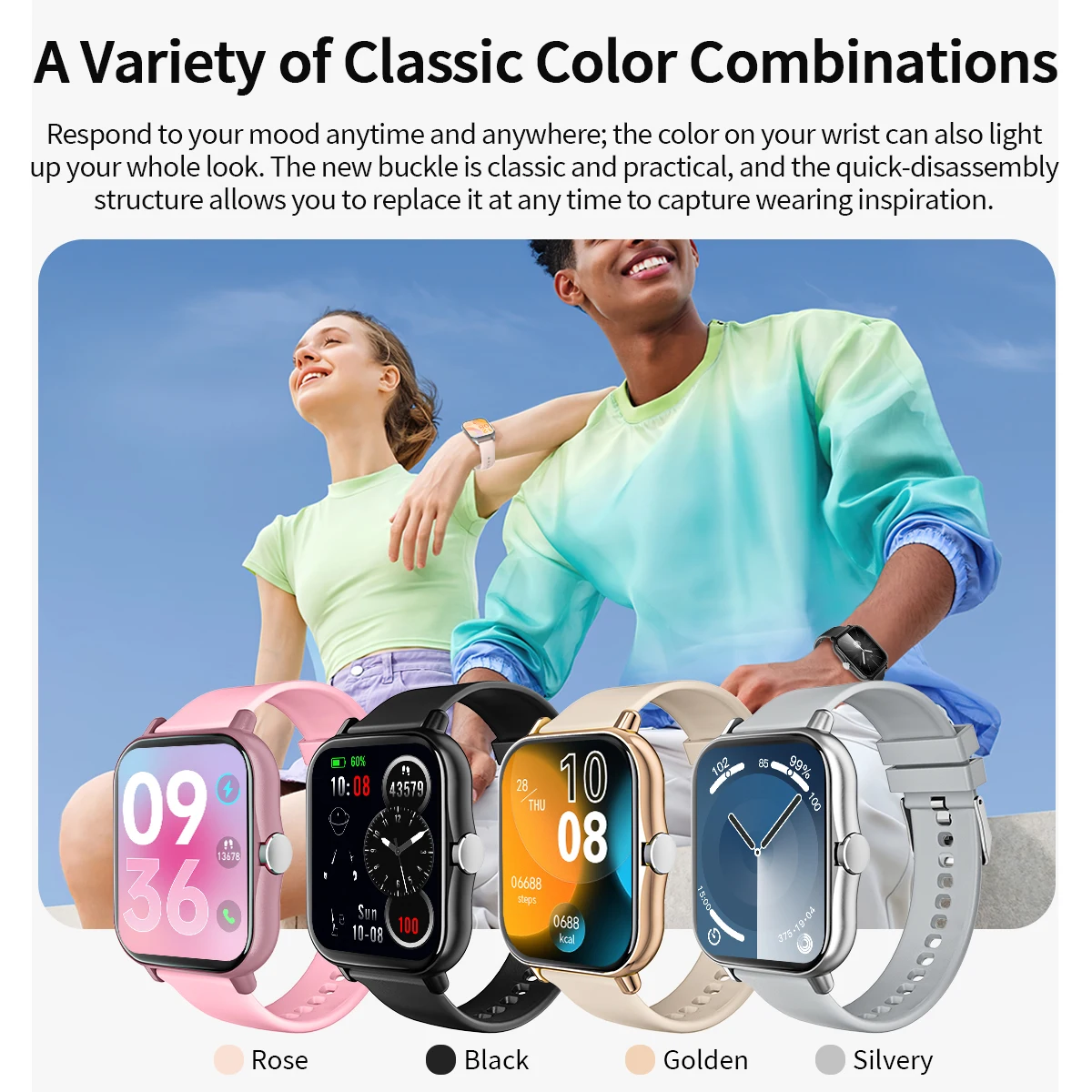 2025 ساعة ذكية 1.83 بوصة TFT شاشة عرض بلوتوث الاتصال وسائط رياضية متعددة الرجال النساء ساعة ذكية لنظام أندرويد IOS