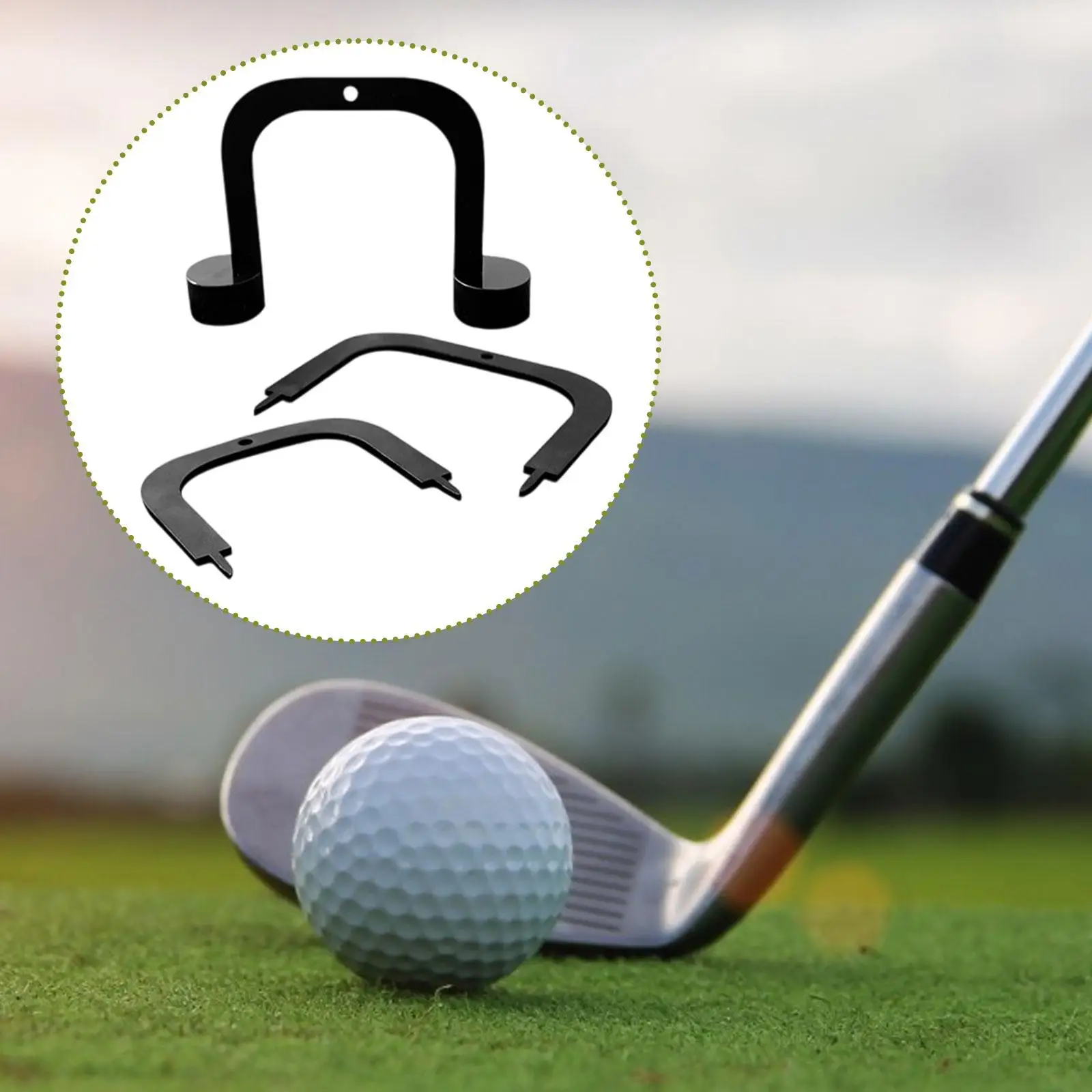 

3Pcs Golf Putting Gates Training Aid Metal Portable 60/70/80mm Putt Gates Putter Goal Precision Practice Supplies with Bases