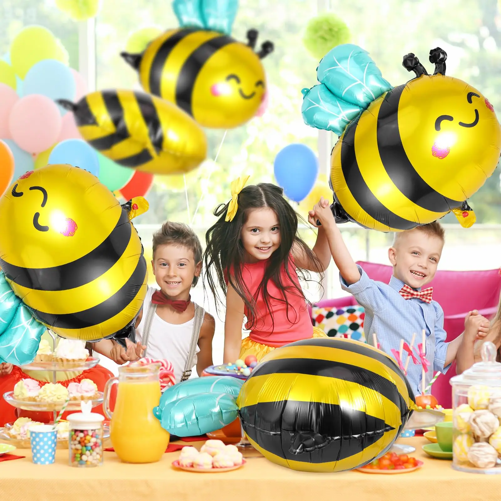Biene Luftballons Lächeln Gesicht Biene Folie Mylar Luftballons Für Bienen Motto Party Geburtstag Baby Dusche Hochzeit Party Dekorationen Lieferungen – Detail 7