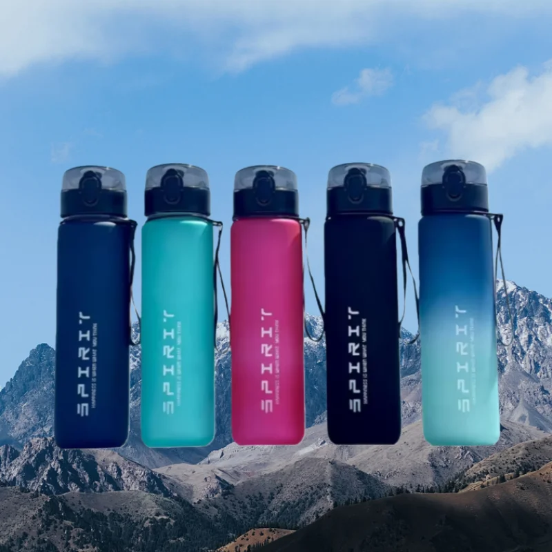 

Спортивная бутылка для воды большой емкости, мотивационные герметичные портативные многоразовые пластиковые стаканчики, уличные дорожные кувшины для спортзала