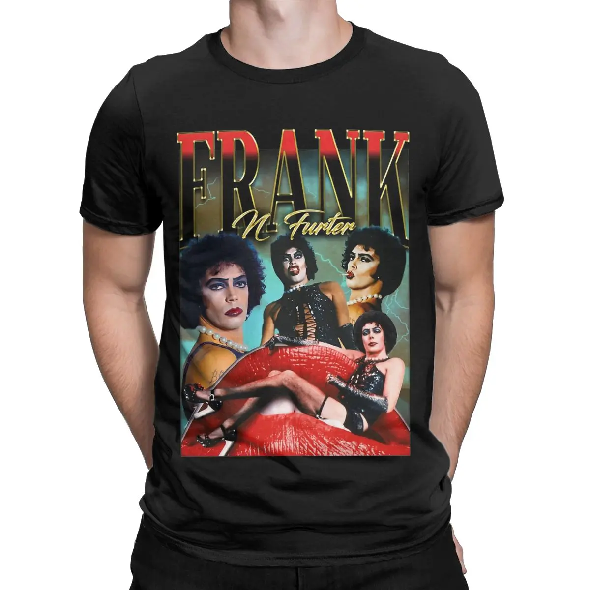 Casual Frank N Furter The Rockys Horror Picture Show T-Shirts Men Crew Neck 100% Cotton T Shirt Short Sleeve Tee Shirt Gift Tops