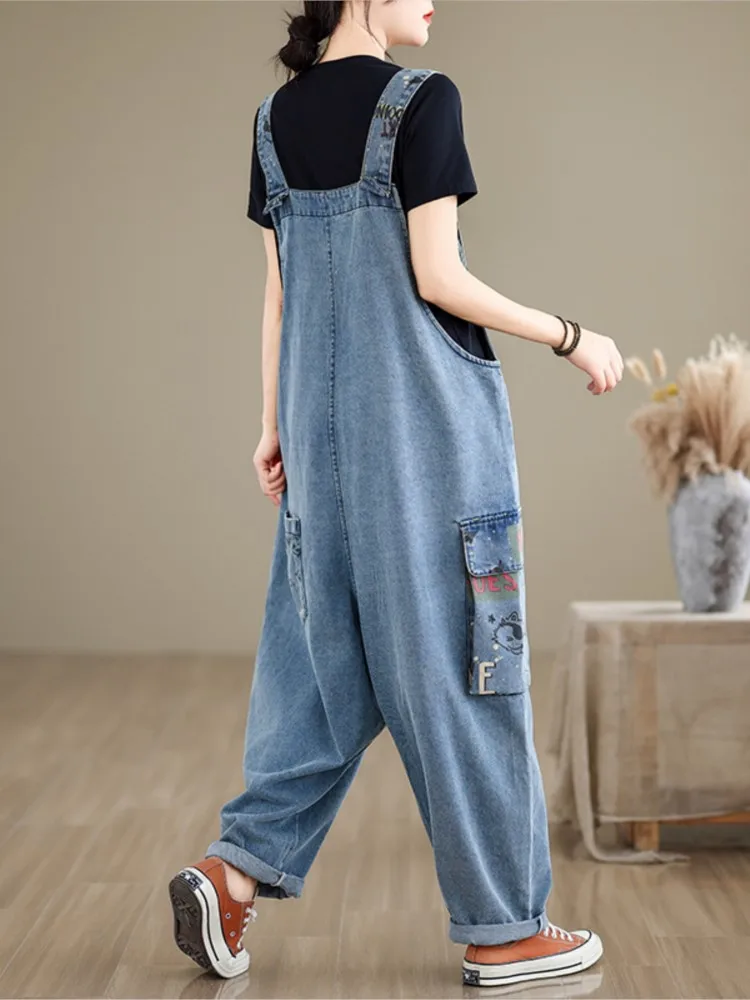 Oversized jeans lente overall broek damesmode casual damesbroek losse dames denim broek