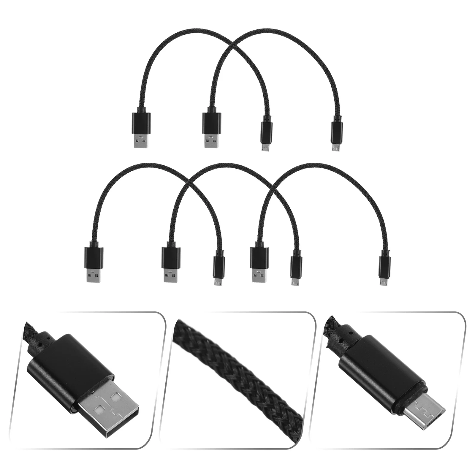 

5 pcs 20Cm Micro Data Nylon Braided Fast Charging Sync Cord For Phones Tablets 950 Xl Micro Usb Cable Charge Cable