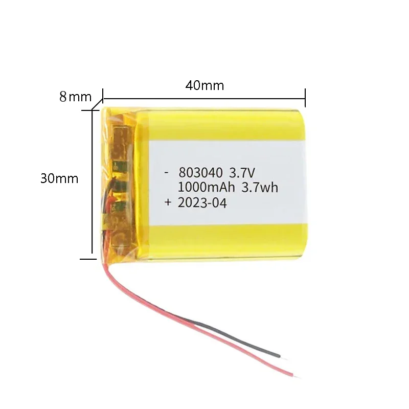 1/10pcs 3.7V 1000mAh 803040 Polymer Lithium Lipo Li-ion Battery For PSP GamePad Radio Navigator Bluetooth Speaker Radio MP345