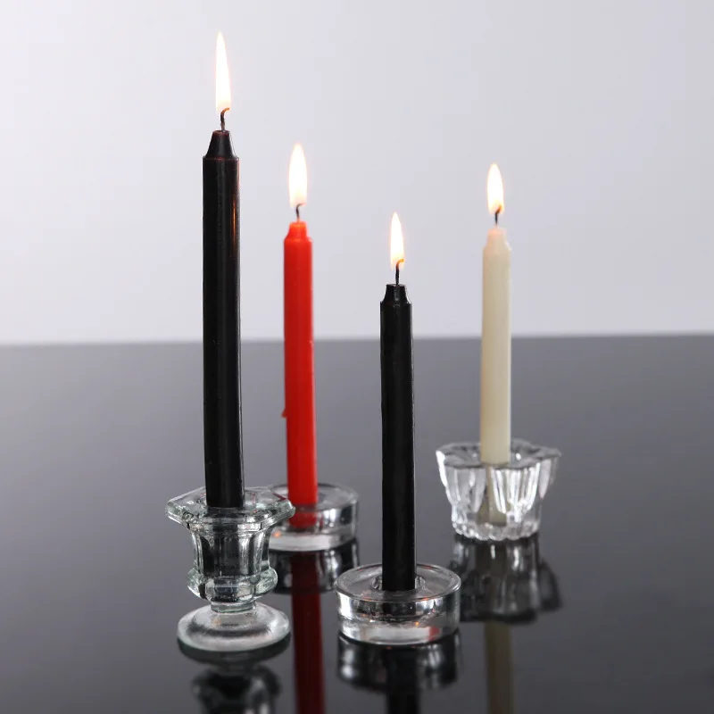 10 pz asta conica cera di soia che fa per la festa di Halloween matrimonio decorazione della tavola rosso bianco nero romantico candela cena a lume