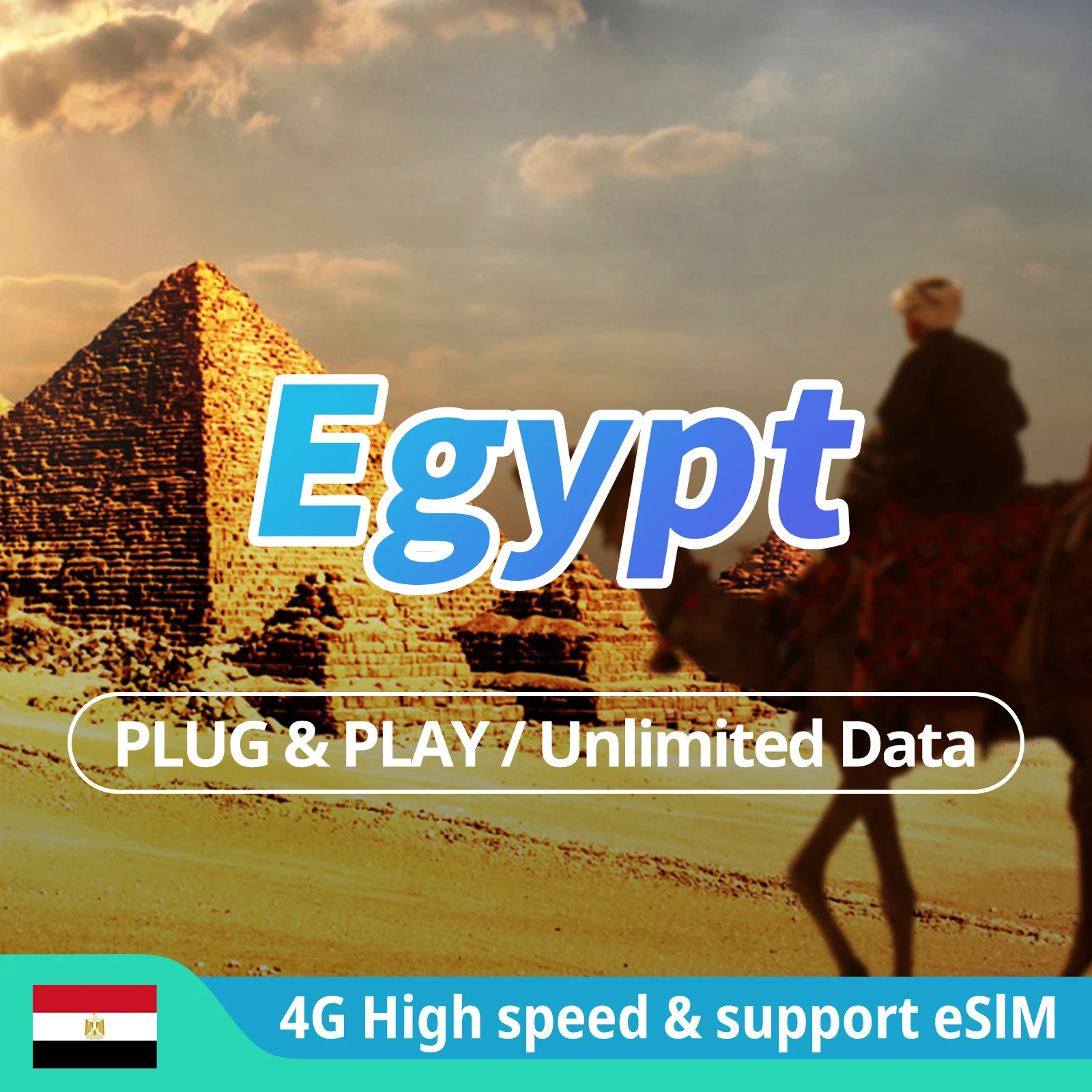 Egypt Prepaid LTE Unlimited Data SIM Card Travel 4G High Speed Data Egypt SIM Card Support eSIM