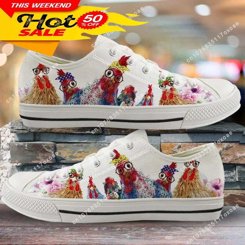 y Animal Rooster/Cock/Hen Printing Vulcanized Sneakers Brand Designer Cute Chicken Low Top Shoes Casual Footwear