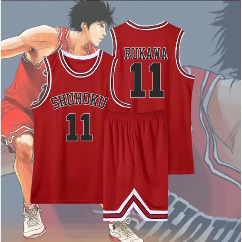Anime Sakuragi Hanamichi Cosplay Jersey Slam Dunk Shohoku uniforme de equipo de baloncesto escolar, ropa deportiva, disfraz de Cosplay de kaade Rukawa