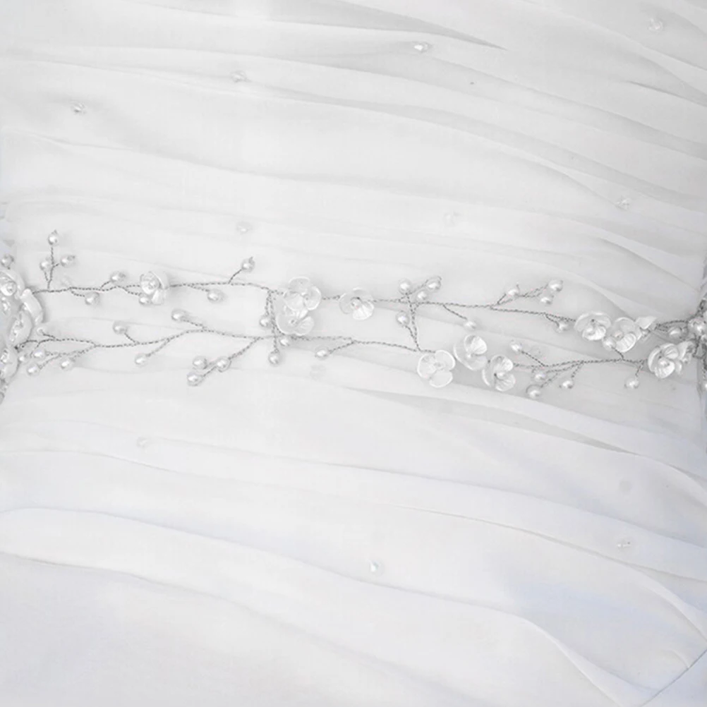 

Pearl Flower Belt Wedding Waist Crystal Rhinestone Belts Zinc Alloy Bridal Sash Elegant Design Gorgeous Bride Accessories