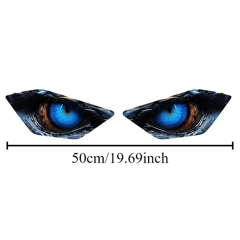 1Pair Cool Eye Motorcycle Stickers Waterproof Easy To Apply and Durable for Modified Headlight Self-adhesive Decoration
