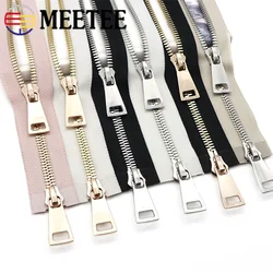 1Pc 80/100/120cm 8# Metal Zipper Double Sliders Open End Two Way Zip Auto Lock Zips for Bag Jacket Clothes Repair Kits Accessory