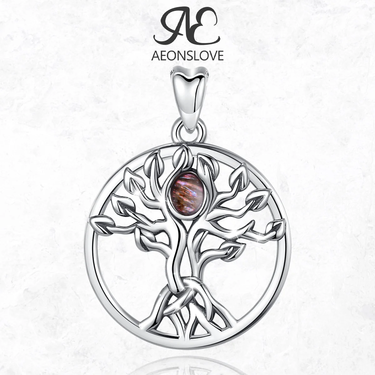 

AEONSLOVE 925 Sterling Silver Tree of Life Necklace Abalone Shell Celtic Family Tree Pendant Spiritual Jewelry Gift for women