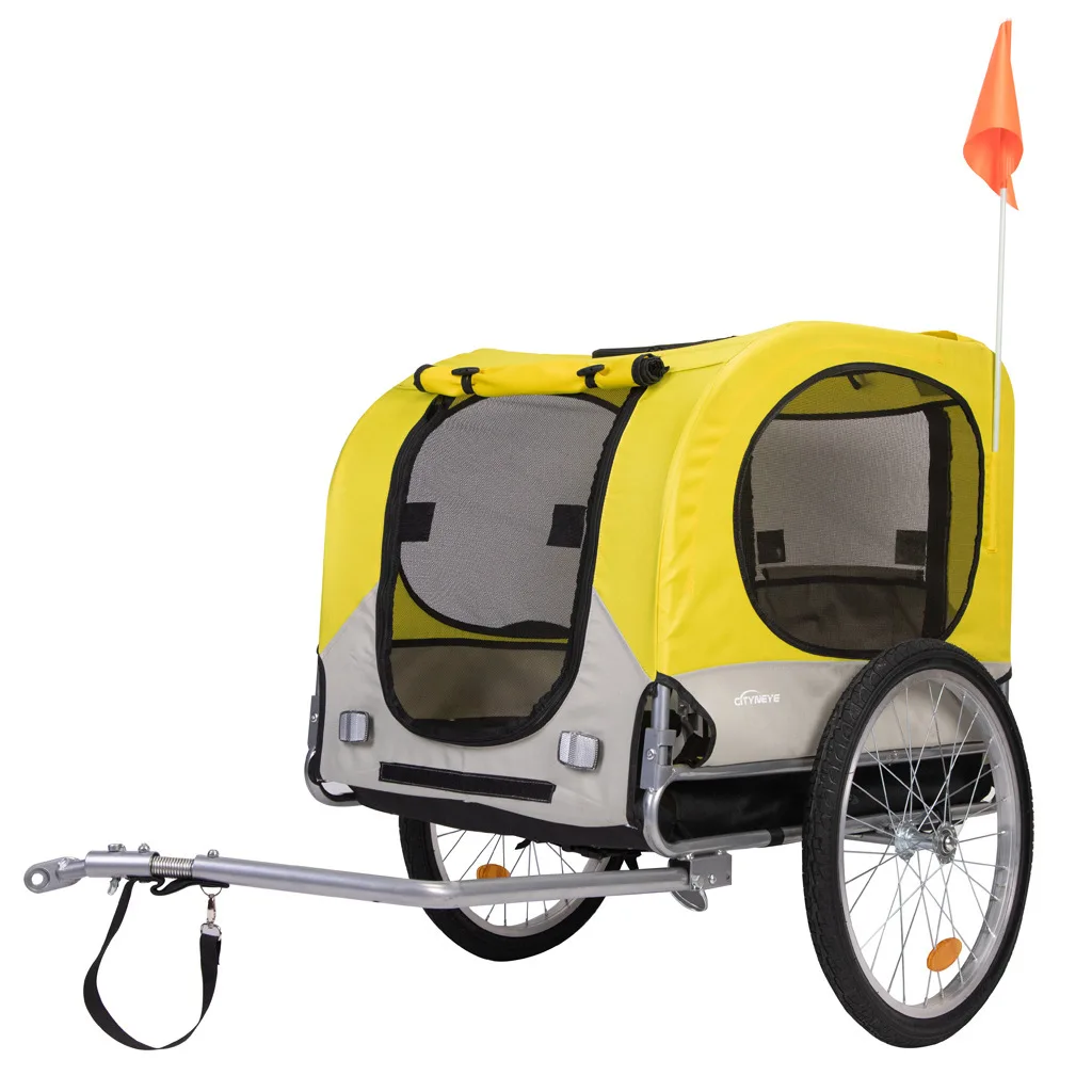 

Foldable Bicycle Trailer for Pets Dogs Cats Outdoor Walking Cycling Breathable Cargo Carrier for Bike